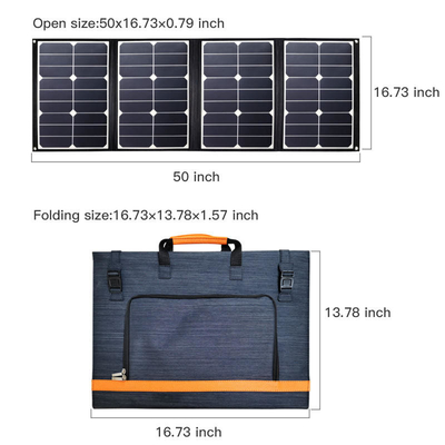 PVDFのDCおよびUSBの出力を持つ携帯用80w折り畳み式の太陽電池パネルの充電器