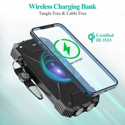 チーの電話およびラップトップのための無線10000mAh携帯用充電器の太陽エネルギー銀行