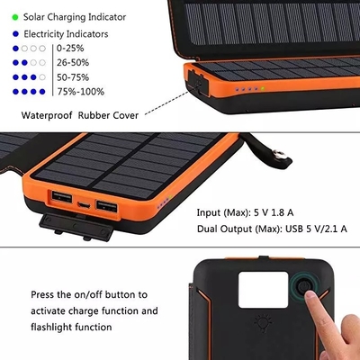8000mAh 5Vの防水携帯用太陽充電器の太陽電話充電器のキャンプ