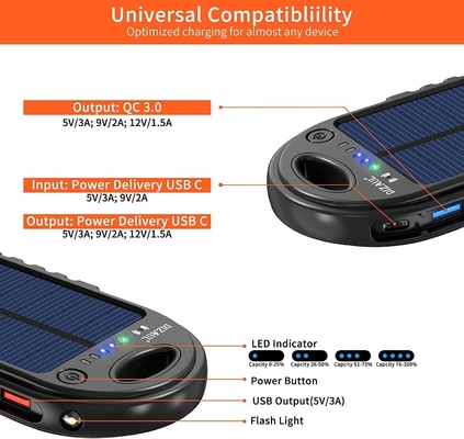 18W 10000mAh太陽エネルギー力銀行USB Cの充電器OEM