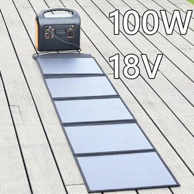 適用範囲が広い5折目の家の屋外のための折り畳み式の太陽電池パネル100W 18vの太陽電池のパネル