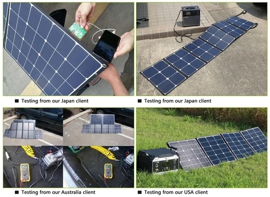 折りたたむ太陽光パネル ハンドバッグ パワーステーション ポータブル ソーラーパワー 6 折りたたみ ETFE 60W 110w 220w