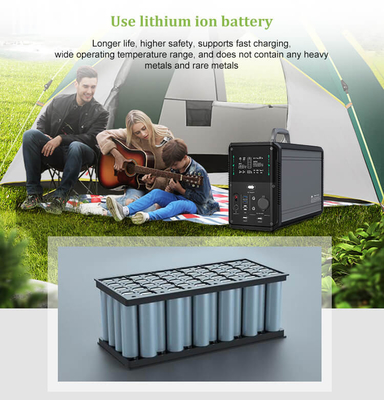 1500Wh ソーラー発電所 バックアップ リチウム電池 純粋な正弦波 AC コンセント